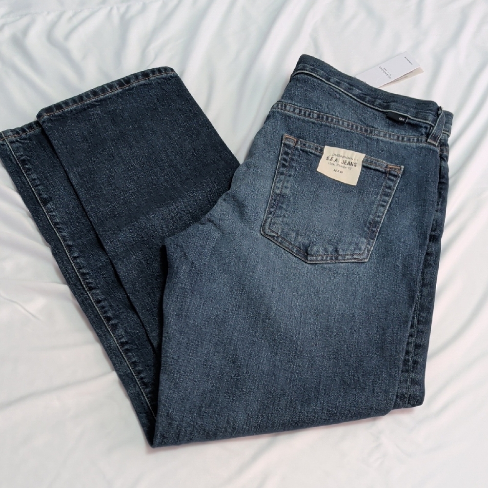 Outerknown Men's Local Straight Fit Jeans in Dark Blue